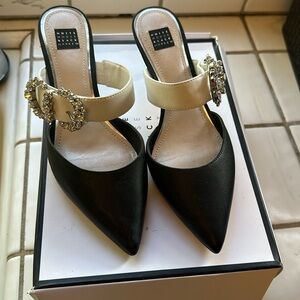 Cute and Casual heels size 8 with rhinestone on strap